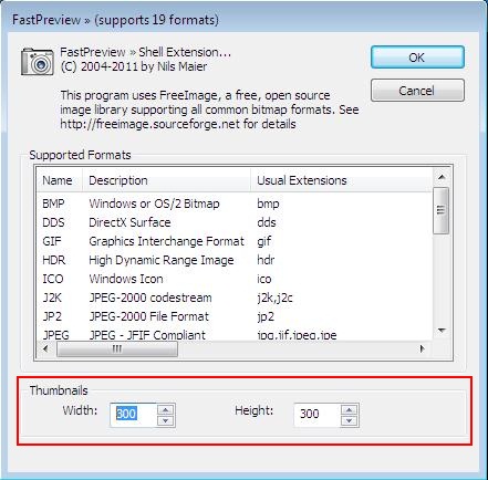 FastPreview settings