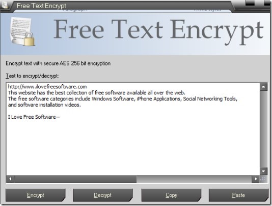Free TextEncypt 01 encrypting text