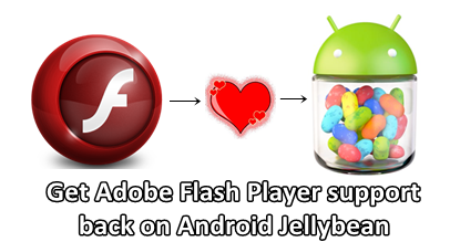 Get flash player support on android jellybean