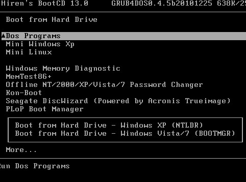 Hiren BootCD default window