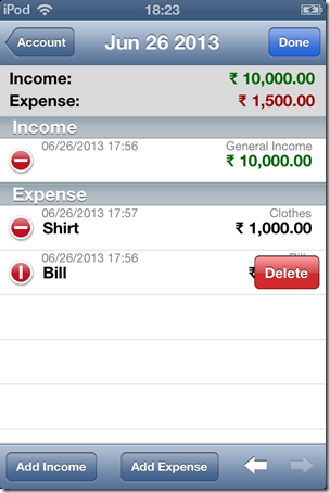iSPending-delet and edit contents-Expense tracker