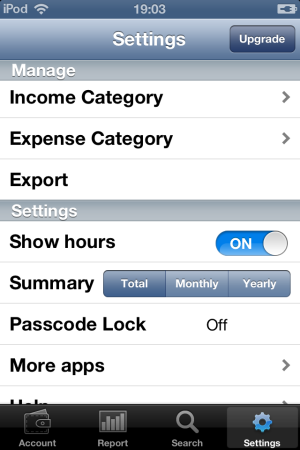 iSPending-change settings-Expense tracker