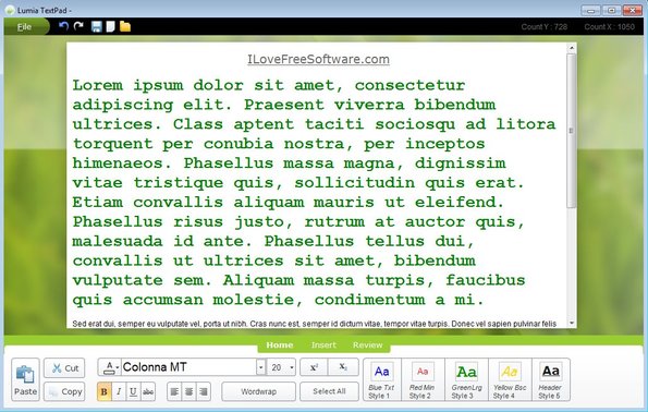 Lumia TextPad editing document