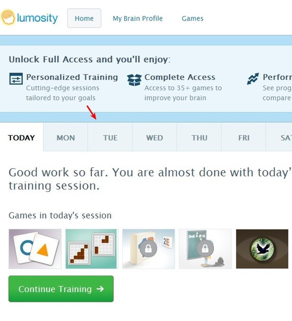 Lumosity exercise plan