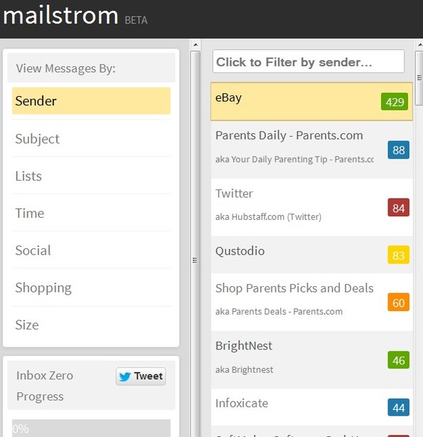 Mailstrom default window