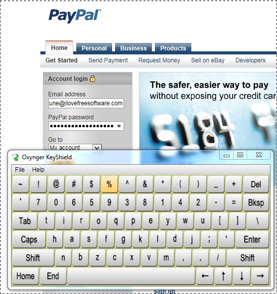 Oxynger KeyShield typing password