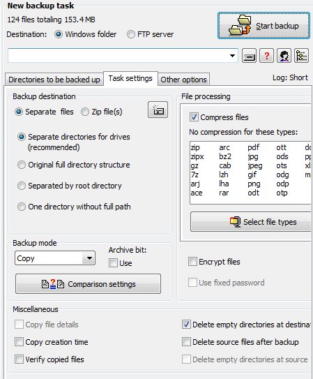 Personal Backup setting tweaking working