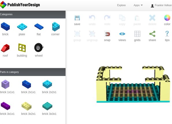 Publish Your Design creating legos