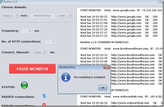 RanMon 01 monitor website uptime