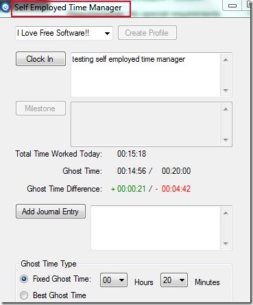Self Employed Time Manager 01 time tracking application
