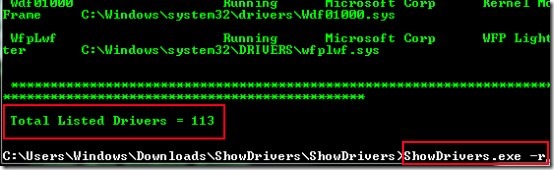 ShowDrivers 03 view list of installed drivers