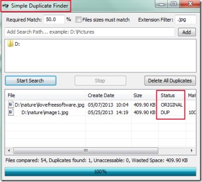 Simple Duplicate Finder 01 find and remove duplicate files