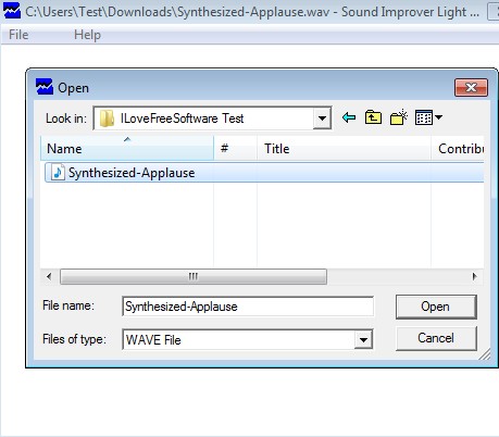 Sound Improver selecting file