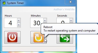 System Timer tooltip