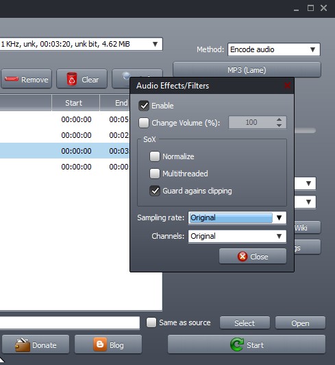 TAudio Converter output setting conversion