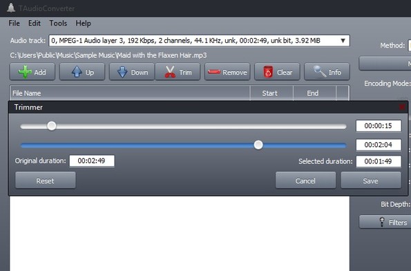 TAudio Converter trimmer audio