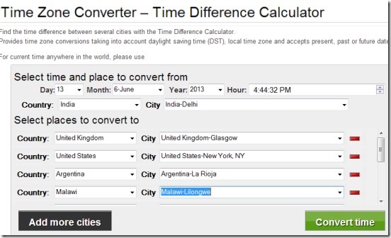 Time Difference Calculator 01 world time zone converter
