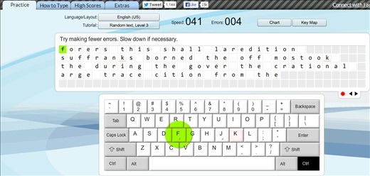 Typing Lessons Interface