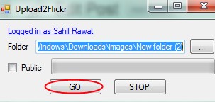 Upload2Flickr 04 Flickr uploader