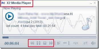 X2 Media Player 01 free music player for Windows