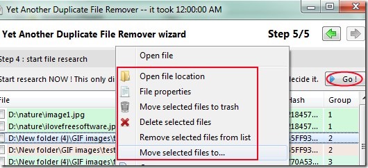 Yet Another Duplicate File Remover 05 free software for removing duplicate files