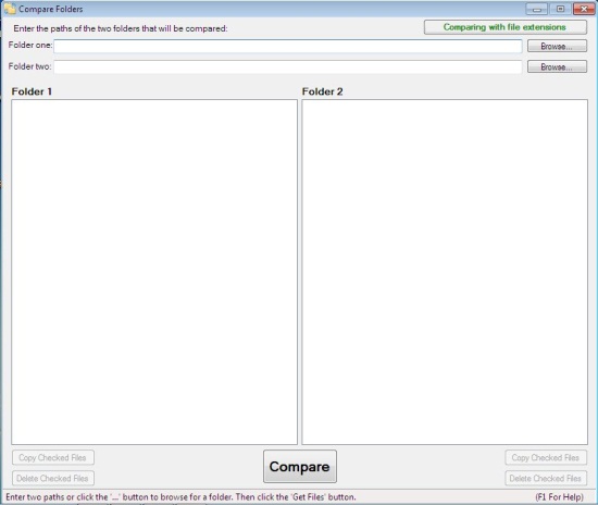 compare folders interface