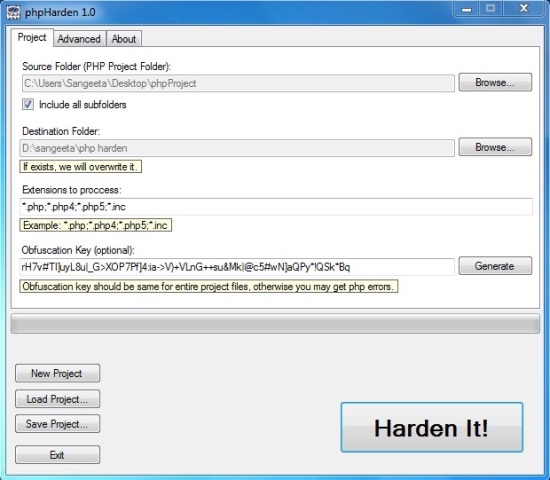 phpHarden project info
