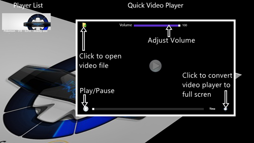 quick video player main screen