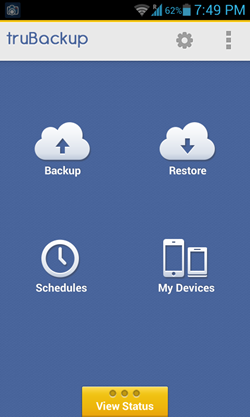 truBackup main screen