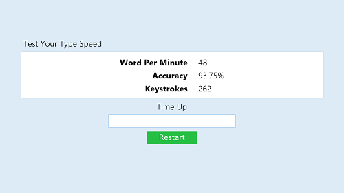 type speed results
