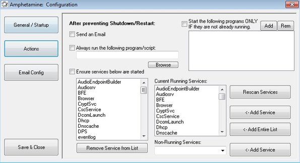 Amphetamine action config