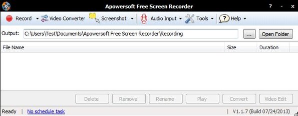 Apowersoft Free Desktop Recorder default window