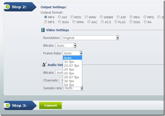 Apowersoft Free Online Video Converter- adjust audio video settings