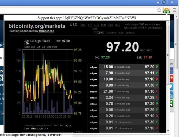 Bitcoin Live default window