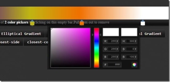 CSS Grady color picker RGB panel