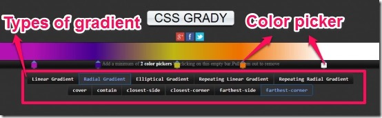 CSS Grady type and color picker