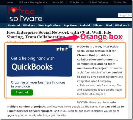 ChromeVox orange box