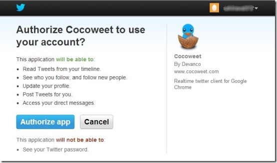Cocoweet authorize