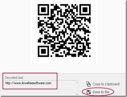 CodeTwo QR Code Desktop Reader- decoded text