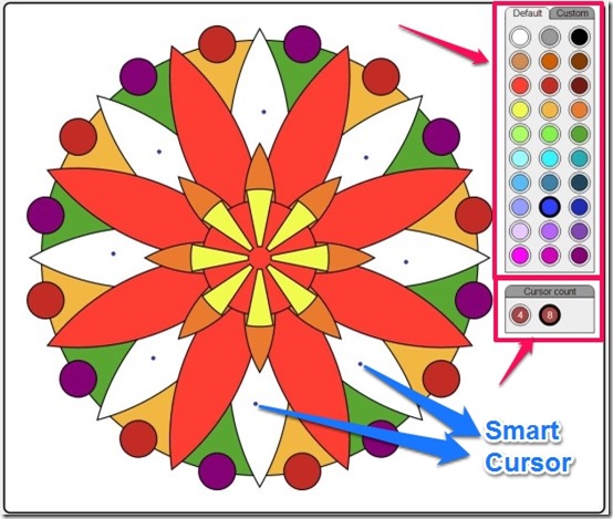 ColorMandala smart cursor and cursor count