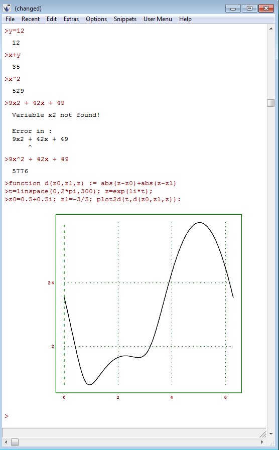 Euler Math Toolbox default window