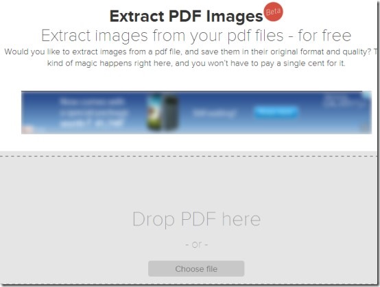 Extract PDF Images- interface