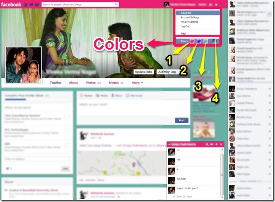 Facebook Chat Platinum colors