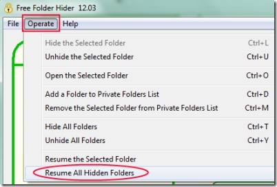 Free Folder Hider 02 software for hiding folders