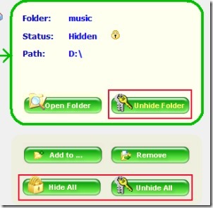 Free Folder Hider 05 software for hiding folders