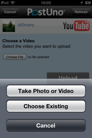 PostUno-choose file to upload on youtube-Post To Multiple Social Networks