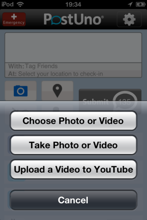 PostUno-video or photo or Youtube-post to multiple social networks