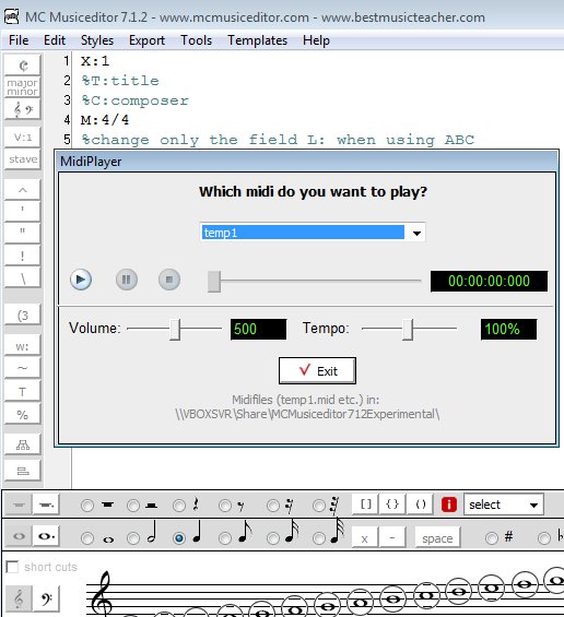 MC Musiceditor player