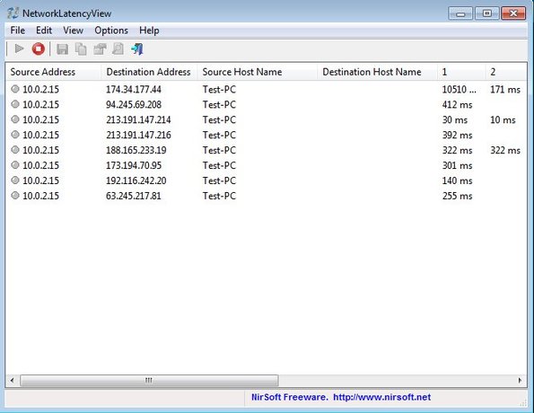 NetworkLatencyView default window