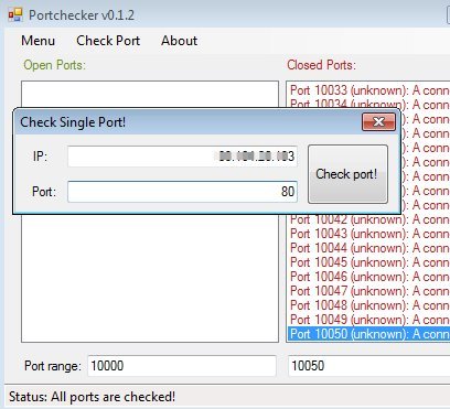 Open Port Checker individual port check